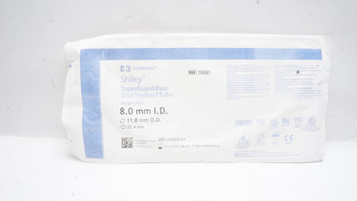 Covidien 18880 Shiley TaperGuard Evac Oral Tracheal Tube 8.0ID x 11.8OD x 25.4mm